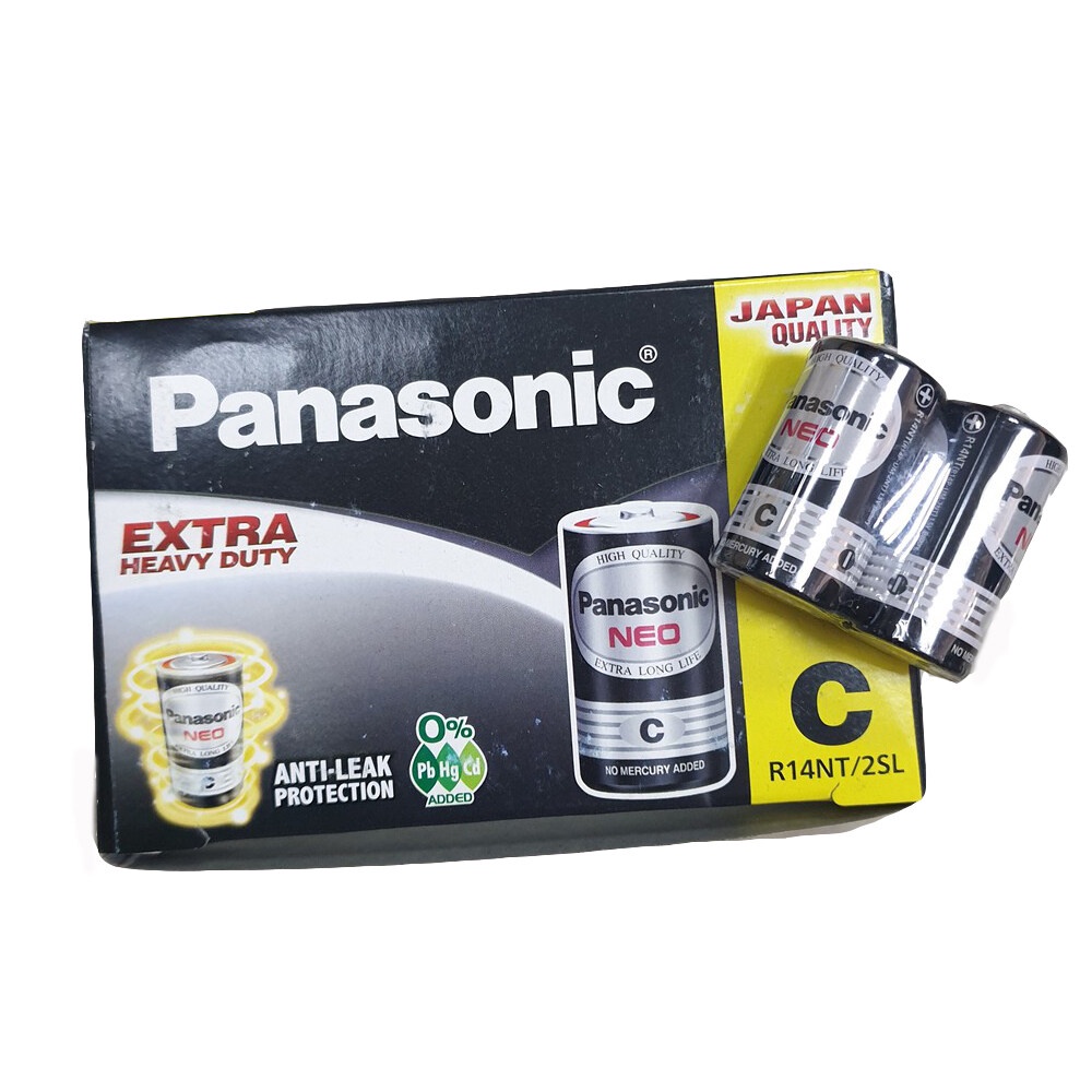แท้ 100% Panasonic NEO  Size C แพ็ค 2 ก้อน R14NT/2SL Battery Pana C ถ่าน C ถ่านC Panasonic C