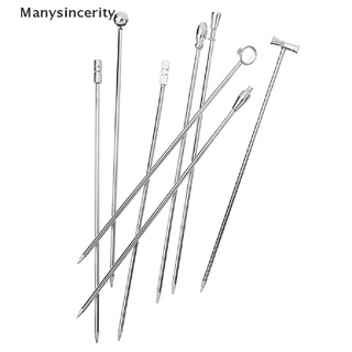 [Manysincerity] 4PCS Stainless Steel Cocktail Sticks Fruit Sticks Reusable Drink Martini Picks Hot Sell