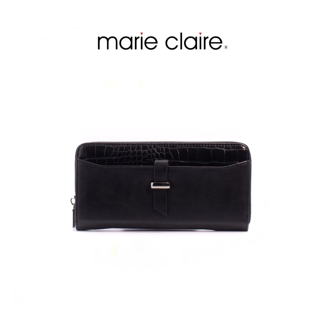 Bata บาจา ยี่ห้อ Marie Claire กระเป๋าสตางค์ กระเป๋าสตางค์ใบยาว กระเป๋าตังค์ สำหรับผู้หญิง รุ่น Zetta สีดำ 9016062