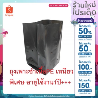 (ลด50% โค้ด DETSEP50) ถุงเพาะชำ ถุงเพาะกล้าต้นไม้ ถุงเพาะชำดำ ถุงกล้า ถุงดำ เนื้อPE เหนียวพิเศษ แพ็ค0.5กก(ครึ่งกก)