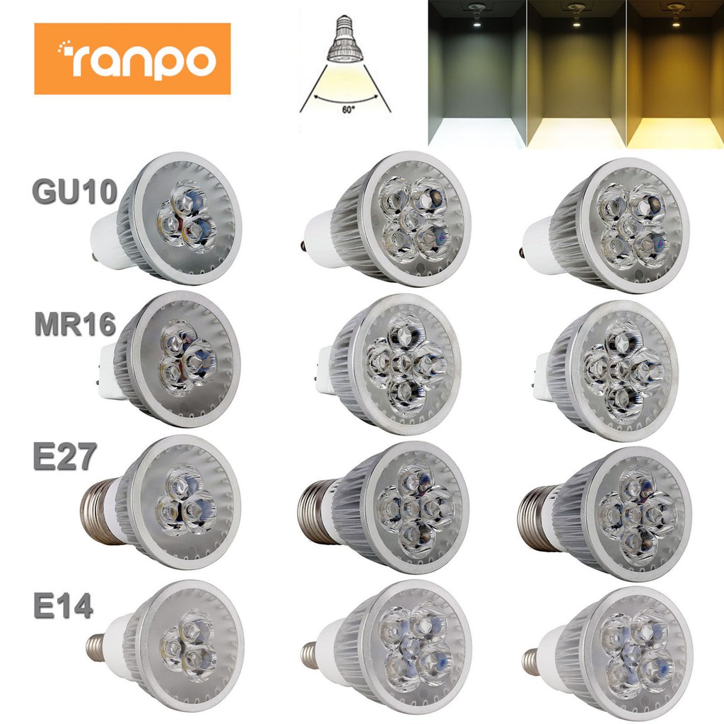 หรี่แสงได้หลอดไฟ Led Spotlight E27 หลอดไฟ 9W 12W 15W Spot Light 220V Warm White 3200K E14 บ้านโคมไฟตกแต่ง