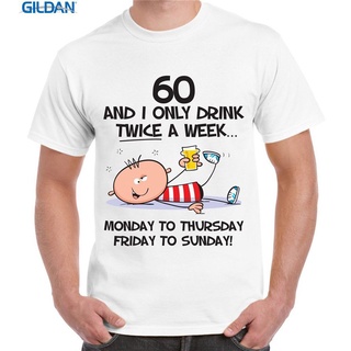 เสื้อยืดคอกลมเสื้อยืดแขนสั้นลําลอง พิมพ์ลาย I Only Drink Twice A Week 60 เข้ากับทุกการแต่งกาย สําหรับผู้ชาย 665162S-4XL