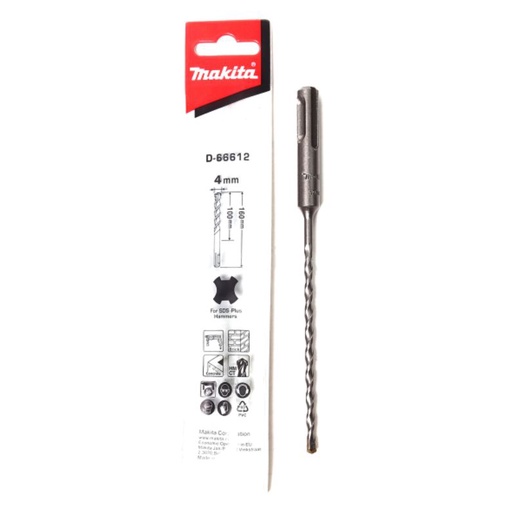 MAKITA​ SDS 2PLUS D-66612 4X160 ดอกสว่านคอนกรีต​ ดอกสว่านโรตารี่​ 4มิล