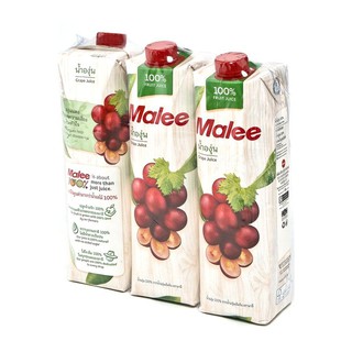 มาลี น้ำองุ่น 100% 1000 มล. x 3 กล่อง Malee 100% grape juice 1000 ml. X 3 boxes