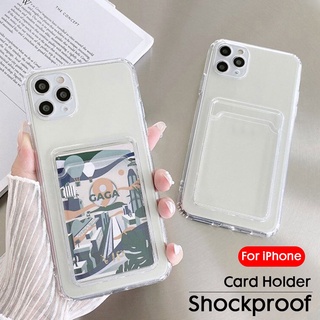 เคสไอโฟน iPhone 13 14 Pro Max เคส iPhone กล่องใส่การ์ด ซิลิโคนนุ่มเคสใสเคสใส่การ์ดที่เก็บรูปถ่าย iPhone 13 Pro Max iPhone 12 Pro Max iPhone 11 Pro Max iPhone 6 6s 7 8 Plus SE 2020 iPhone XR XS MAX