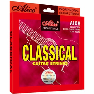 สายกีตาร์คลาสสิค Alice Classical Guitar String รุ่น A108 Normal Tension