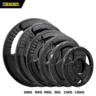 แผ่นน้ำหนัก โอลิมปิค 2 นิ้ว ดัมเบล บาร์เบล Dumbbell Barbell  Baking Plate แบบมีรูจับ