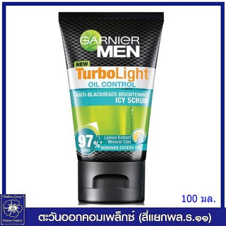 *GARNIER MEN การ์นิเย่ เมน เทอร์โบไลท์ ออย คอนโทรล แอนตี้-แบล็คเฮด ไบรท์เทนนิ่ง ไอซี่ สครับ โฟมสำหรับผู้ชาย 100 มล9204.