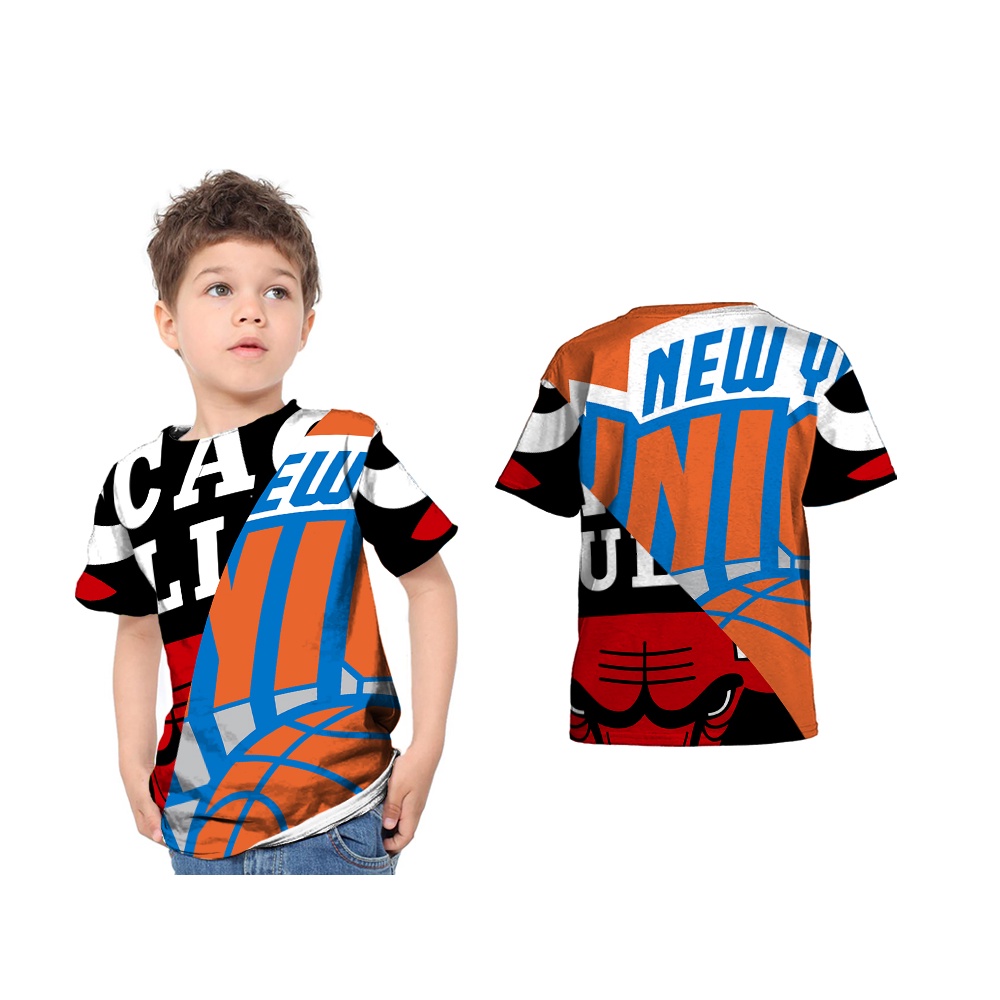 Tinishop - เสื้อยืดเด็ก Chicago Bulls ล่าสุด | เสื้อยืดพิมพ์ลาย Chicago Bulls Kids Unisex