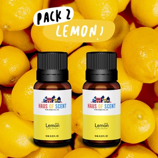 (แพคคู่) น้ำมันหอมระเหย เลมอน (LEMON) 10 ml. (Pure Essential Oil) -  น้ำมันอโรม่า น้ำมันหอมใส่เครื่องพ่นอโรม่า