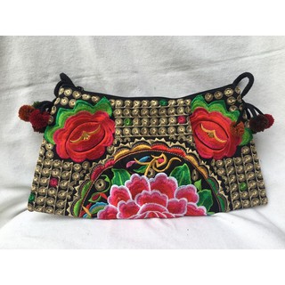 กระเป๋าสะพายข้างงานปัก 2 ด้าน (Cross body women embroidery HMONG)