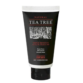 Tea Tree For Men Deep Clean Oil Prevent Acne Facial Foam 140g โฟมล้างหน้า สำหรับผู้ชาย ลดมัน ปกป้องและแก้ปัญหาสิว