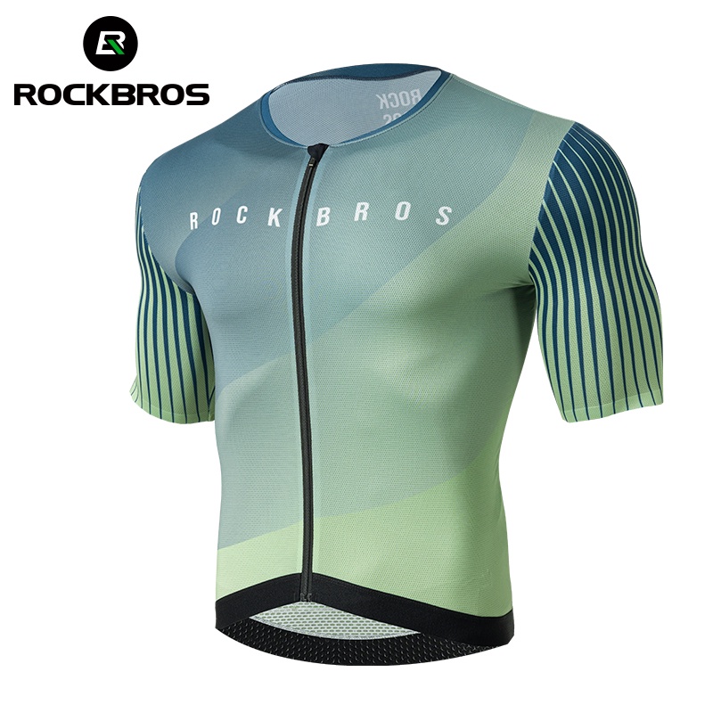 ROCKBROS เสื้อกีฬาแขนสั้น ระบายอากาศ แบบแห้งเร็ว ลายจักรยานเสือภูเขา 3D สําหรับผ