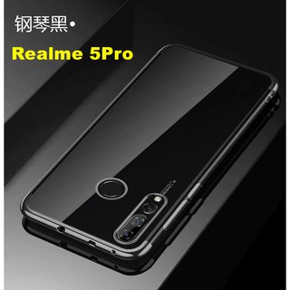 Case Realme 5Pro เคสนิ่ม ขอบสีหลังใส เคสกันกระแทก สวยและบาง TPU CASE เคสซีลีโคน สินค้าใหม่ ส่งจากไทย