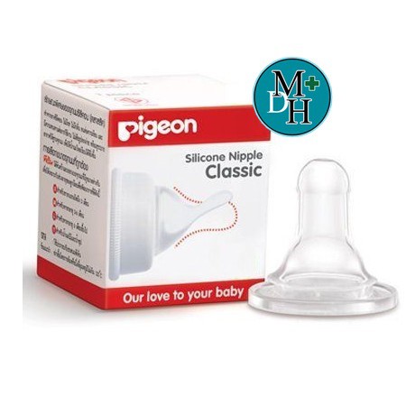 Pigeon Silicone NIpple Classic พีเจ้น จุกนม ซิลิโคน ไม่มีรส ไม่มีกลิ่น แพคเดี่ยว