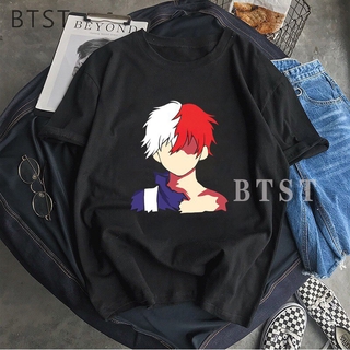 My Hero Academia Todoroki Shouto อะนิเมะผู้ชายเสื้อยืดผู้ชายเสื้อยืดแขนสั้นผู้ชายญี่ปุ่นอะนิเมะ acH