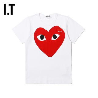 เสื้อยืดแขนสั้น พิมพ์ลาย IT CDG PLAY COMME des GARCONS Kawakubo Rei แฟชั่นฤดูใบไม้ผลิ และฤดูร้อน สําหรับผู้หญิง