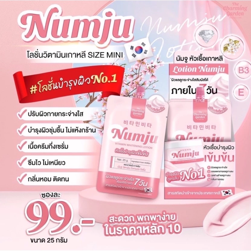 Numju Vitamin Whitening Lotion นัมจู วิตามิน ไวท์เทนนิ่ง โลชั่น [แบบซอง] [1 ซอง] thumbnail 4