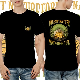 แขนสั้นcrew neckเสื้อยืด - Forest Nature Wonderful สีดํากรมท่า สีขาว Premium distro S-XXXXL