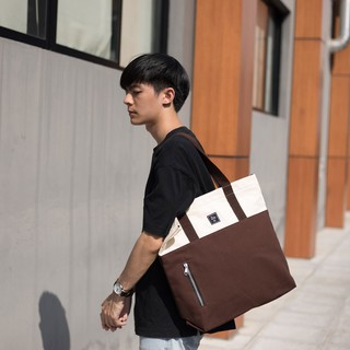 กระเป๋าสะพาย / ZINC - TWO TONE TOTE / BEIGE - BROWN