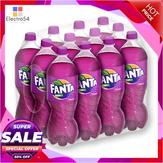 แฟนต้า น้ำอัดลม กลิ่นองุ่น 1.25 ลิตร แพ็ค 12 ขวดน้ำอัดลมและน้ำหวานFanta Soft Drink Grape 1.25L x 12 Bottles