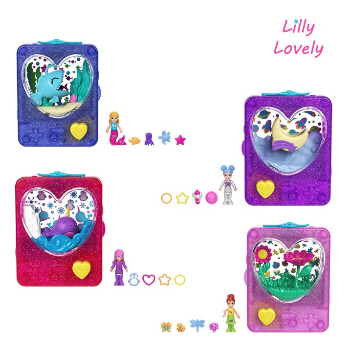 Polly Pocket Tiny Games ตุ๊กตาจิ๋ว พอลลี่ พ็อกเก็ต เกมกดห่วงน้ำ รุ่น GWF48