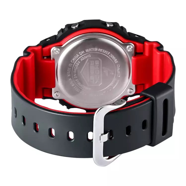 Casio G-Shockรุ่นDW-5600HR-1นาฬิกาข้อมือผู้ชาย สายเรซิ่น - สีดำ/แดง ตัวใหม่ล่าสุด (สินค้าของแท้  ประ