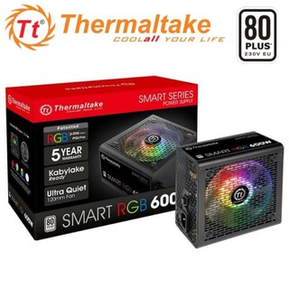 POWER SUPPLY (อุปกรณ์จ่ายไฟ) THERMALTAKE SMART RGB 600W ( 80+ ) รับประกัน 5 - Y