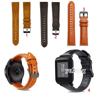 20mm สายรัดหนังแท้สำหรับ Huami Amazfit Bip