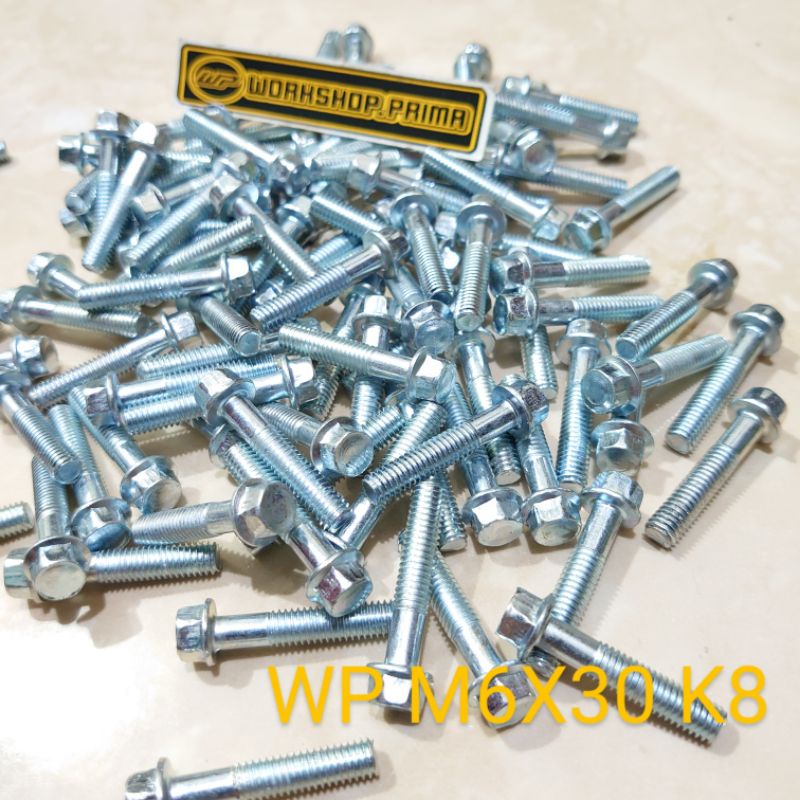 MESIN 10 ENGINE BLOCK BOLT KEY 8 M6X30MM 3CM 3 CM CVT CRANK COVER M6X30 MM MATIC BEBEK SPORT