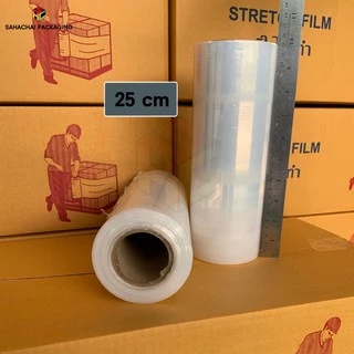 ฟิล์มยืดไซส์ตัด Stretch Film หนา 15 - 40 ไมครอน กว้าง 25 ซม. ยาว 300 เมตร