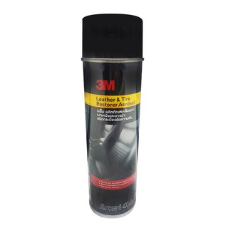 สเปรย์เคลือบเงาเบาะหนังและยางดำ 3M 400ML3M LEATHER&amp;TIRE RESTORER AEROSOL 400ML