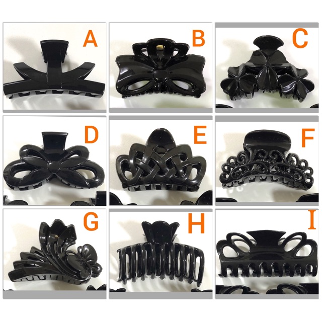 กิ๊บหนีบผม สีดำ ขนาดใหญ่ Hair Claw Hair Clip