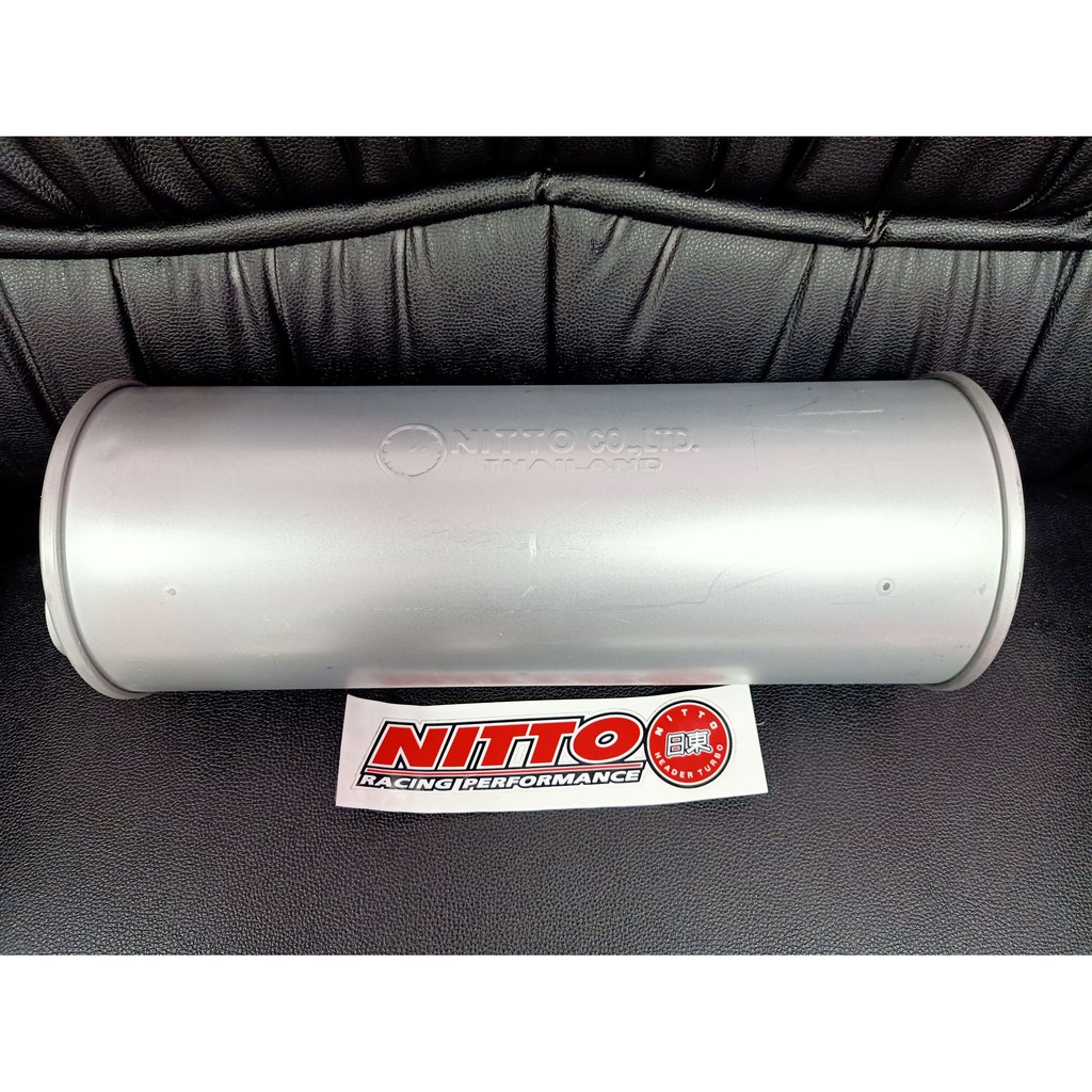 ท่อพักไอเสีย พักกลาง​ หม้อพัก NITTO สูตรเกียร์ ออโต้  รู2.5นิ้ว หม้อ7นิ้ว ยาว 19 นิ้ว เหล็ก ใส้เยื้อ
