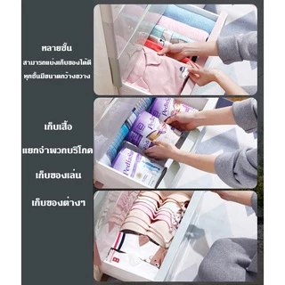 HEINOกว้าง50cmตู้เสื้อผ้าตู้เก็บของแบบหลายชั้น วัสดุทำจากพลาสติกคุณภาพสูงเพิ่มความหนาพิเศษ ลิ้นชักพลาสติก 3/4/5/6ชั้น