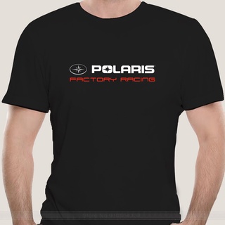 เสื้อยืดคอกลม แขนสั้น ผ้าฝ้าย พิมพ์ลายโลโก้ Polaris Racing Rzr Snowmobile สําหรับผู้ชาย