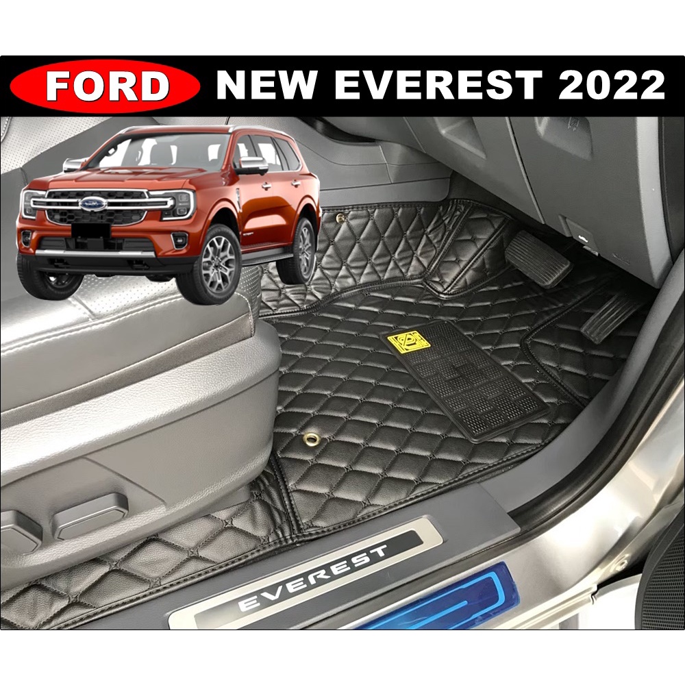 QJ พรมรถยนต์ 6D FORD NEXT GEN EVEREST ปี2022 พรม6D QJ VIP หนาพิเศษ เต็มคัน