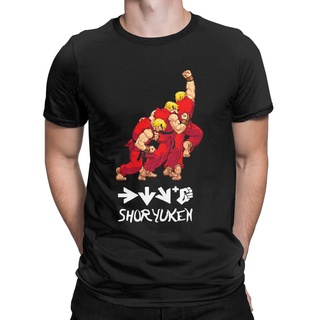 คอลูกเรือใหม่ เสื้อยืดแขนสั้น ผ้าฝ้าย พิมพ์ลาย Shoryuken Street Fighter สไตล์วินเทจ สําหรับผู้ชายS-5XL