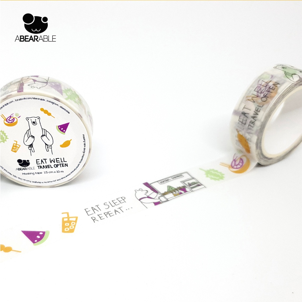 ABEARABLE - EAT WELL TRAVEL OFTEN มาส์กกิ้งเทป