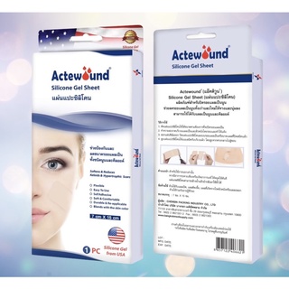 Actewound Silicone Gel Sheet ขนาด7 cmx15 cm (1กล่อง=1แผ่น) แผ่นแปะซิลิโคน แผ่นลดรอยแผลเป็นนูนทั้งเก่าและใหม่