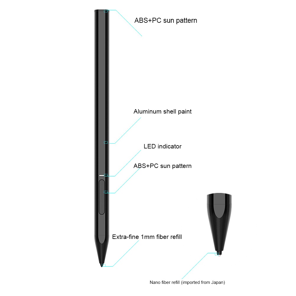 Writer Gift Aluminum Alloy Tablet Capacitive Magnetic Attachment Stylus Pen Smart Drawing Profession