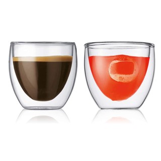 80 ml. แก้วสองชั้น ทนร้อน-ทนเย็น double wall Glass