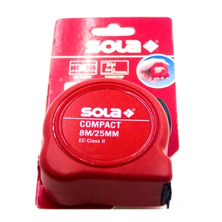 SOLA NO.50500831 Compact CO 8 ME - SB short tape, 25 mm EC-class 2, mm/inch, on SOLA-card, 6 pcs Factory Gear By Gear Ga