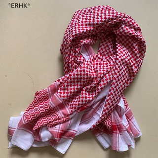 Erhk ผ้าโพกหัว ผ้าโพกหัว พิมพ์ลายสก๊อต สไตล์อาหรับ มุสลิม สําหรับผู้ชาย