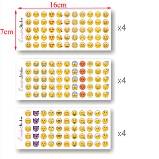 สติกเกอร์ ลายอิโมจิยิ้มน่ารัก 660 Die Kawaii สําหรับตกแต่งสมุดภาพ 12 แผ่น