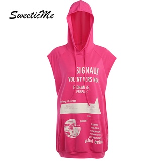 Sweeticme ใหม่ เสื้อกันหนาว แขนกุด มีฮู้ด เข้ารูป พิมพ์ลาย เซ็กซี่ แฟชั่นสําหรับผู้หญิง 2022