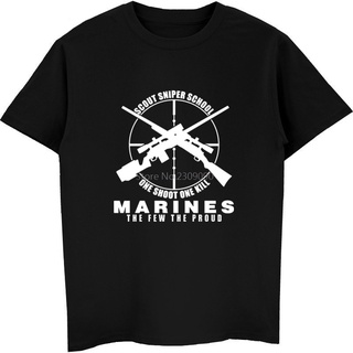 เสื้อยืดผ้าฝ้ายพรีเมี่ยม เสื้อยืดผ้าฝ้าย พิมพ์ลาย Scout Sniper School Marines แฟชั่นสตรีท สไตล์ฮาราจูกุ ฮิปฮอป เหมาะกับฤ