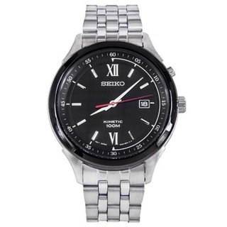 Seiko Mens Watch Silver/Black Stainless Strap SKA659P1