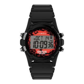 Timex TW2V51000 Stranger Things Atlantis นาฬิกาข้อมือผู้ชาย สายเรซิ่น สีดำ