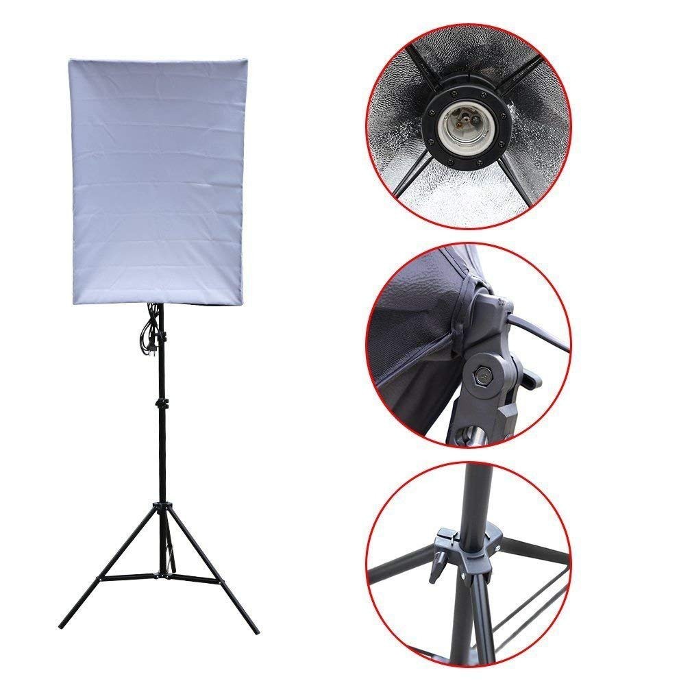 4sshop-สตูดิโอถ่ายภาพ Softbox 50*70 ซม.Light E27 โคมไฟต่อเนื่องกล่องเต็นท์สำหรับ Photo Video ถ่ายภาพ LIGHT